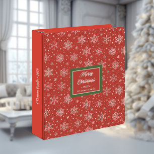 Retro Christmas snowflake minimalist ring binder