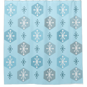 Retro Christmas Snowflakes Baby Blue