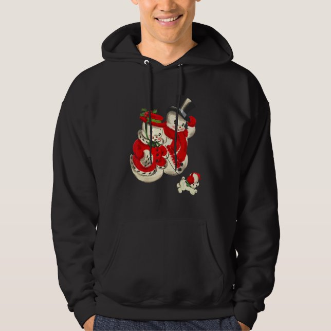 Retro Christmas Snowman Classic Snowman Merry Xmas Hoodie (Front)