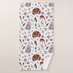 Retro Christmas Sweater Pattern  Bath Towel