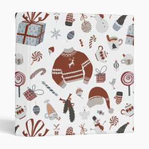 Retro Christmas Sweater Pattern Binder