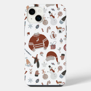 Retro Christmas Sweater Pattern  iPhone 14 Plus Case