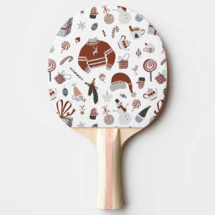 Retro Christmas Sweater Pattern  Ping Pong Paddle