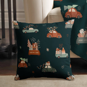 Retro Christmas  Throw Pillow