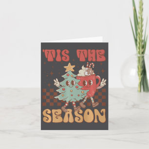 Retro Christmas Tis The Season Christmas Tree Coff Card