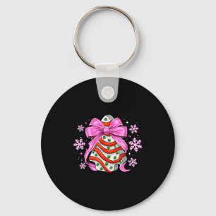 Retro Christmas Tree Cake Debbie Coquette Women Ki Keychain