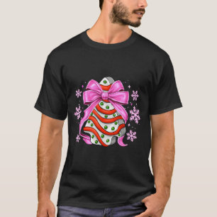Retro Christmas Tree Cake Debbie Coquette Women Ki T-Shirt