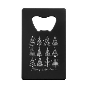 Retro Christmas Tree Classic Credit Card Bottle Opener