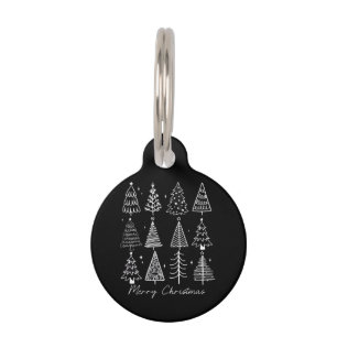 Retro Christmas Tree Classic Pet Tag