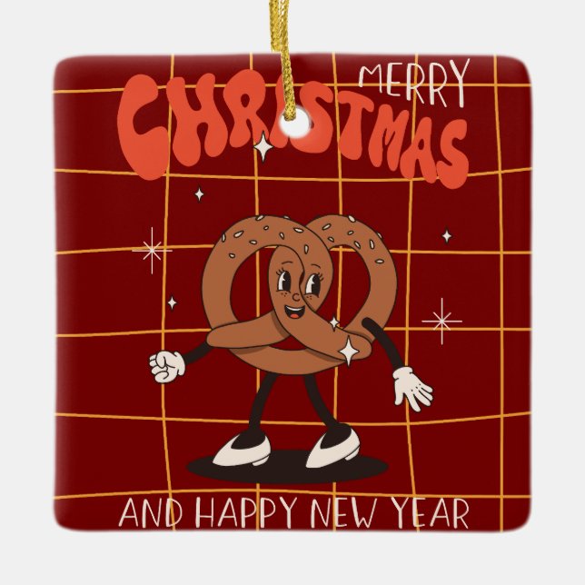 Retro Christmas Tree Cookie Ornament (Front)