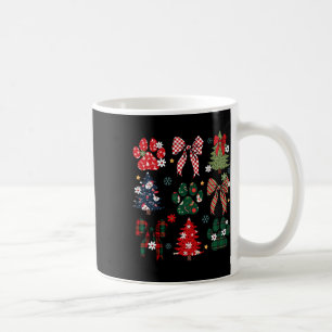 Retro Christmas Tree Coquette Bow Dog Paws Xmas Pa Coffee Mug