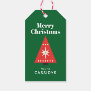 Retro Christmas Tree Custom Gift Tags