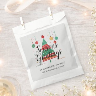 Retro Christmas Tree Customizable Favour Bag