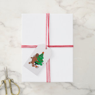 Retro Christmas Tree & Gingerbread Gift Tag