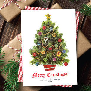 Retro Christmas Tree Holiday Non-Photo Card