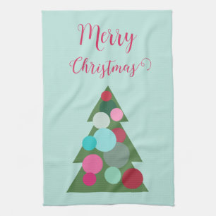 Retro Christmas Tree Kitchen Towel