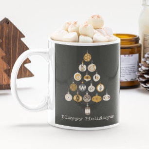 Retro Christmas Tree Ornament Hot Chocolate Coffee Mug