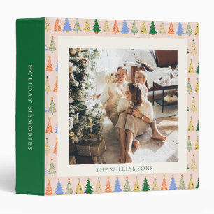 Retro Christmas Tree Pattern Holiday Photo Album Binder