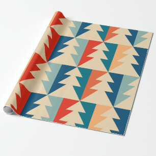 Retro Christmas Tree Wrapping Paper
