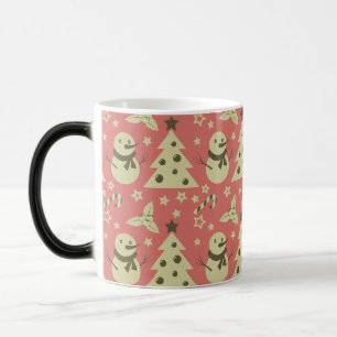 Retro Christmas trees holly berry star candy cane Magic Mug
