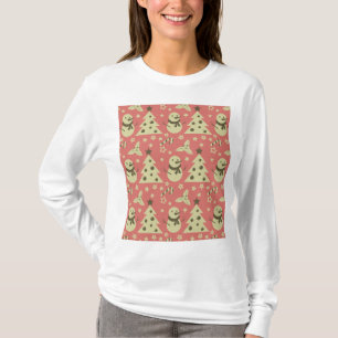 Retro Christmas trees holly berry star candy cane T-Shirt