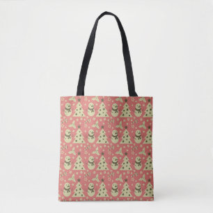 Retro Christmas trees holly berry star candy cane  Tote Bag