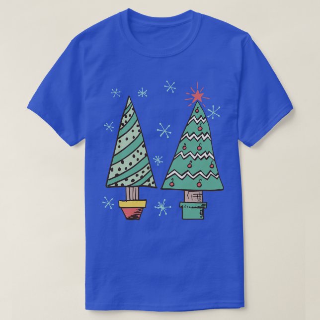 Retro Christmas Trees T-Shirt (Design Front)