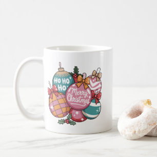 Retro Christmas Trendy Vintage Ho Ho Ho Disco Ball Coffee Mug
