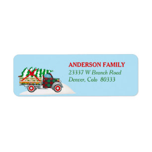 Retro Christmas Truck Adresse de retour