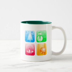 Retro Christmas Two-Tone Coffee Mug