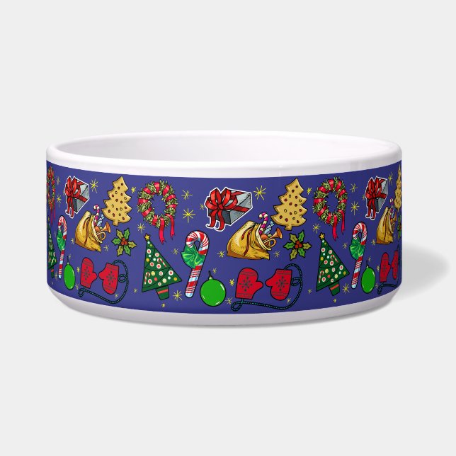 Retro Christmas Vintage Colourful Blue Red Green (Front)