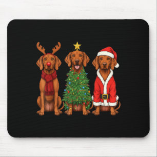 Retro Christmas Vizsla Santa Reindeer Dog Lover  Mouse Pad