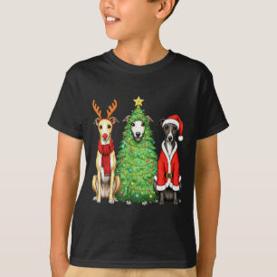 Retro Christmas Whippet Santa Reindeer Dog Lover  T-Shirt