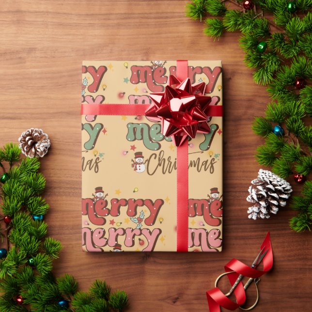 Retro Christmas Wrapping Paper (Holiday Gift)