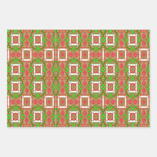 Retro Christmas Wrapping Paper Sheet