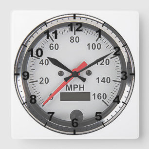 "Retro chrome speedometer" design wall clocks