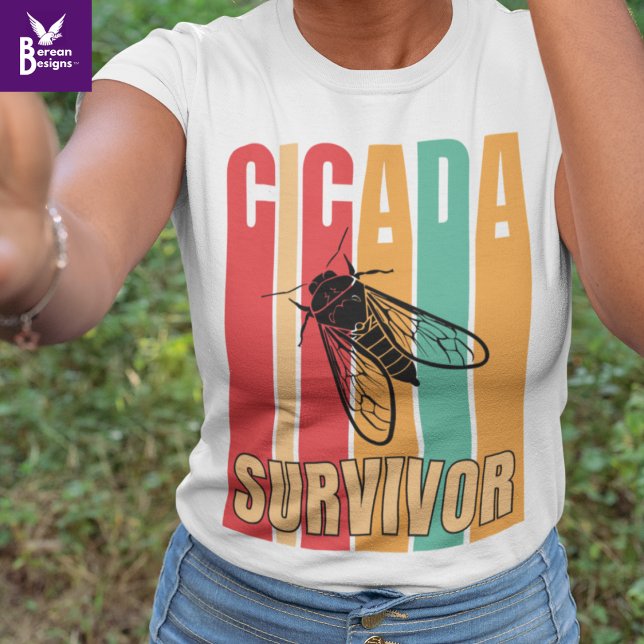 Retro CICADA SURVIVOR T-Shirt (Stylish Cicada Survivor t-shirt to wear for the double emergence of broods xiii and xix cicadas)
