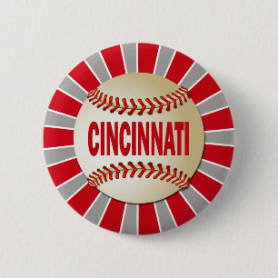 RETRO CINCINNATI BASEBALL 2 INCH ROUND BUTTON