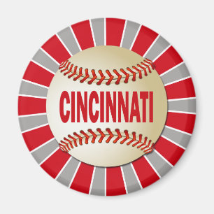 RETRO CINCINNATI BASEBALL MAGNET