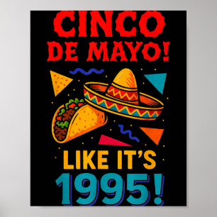 Retro cinco de mayo mexican party poster