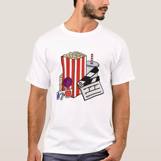 Retro Cinema Snacks Collage T-Shirt (Front)