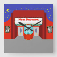 Rétro cinéma Théâtre Acrylique Mur Horloge
