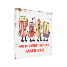 Retro cinéma Théâtre Snack Bar Mur Métal Art