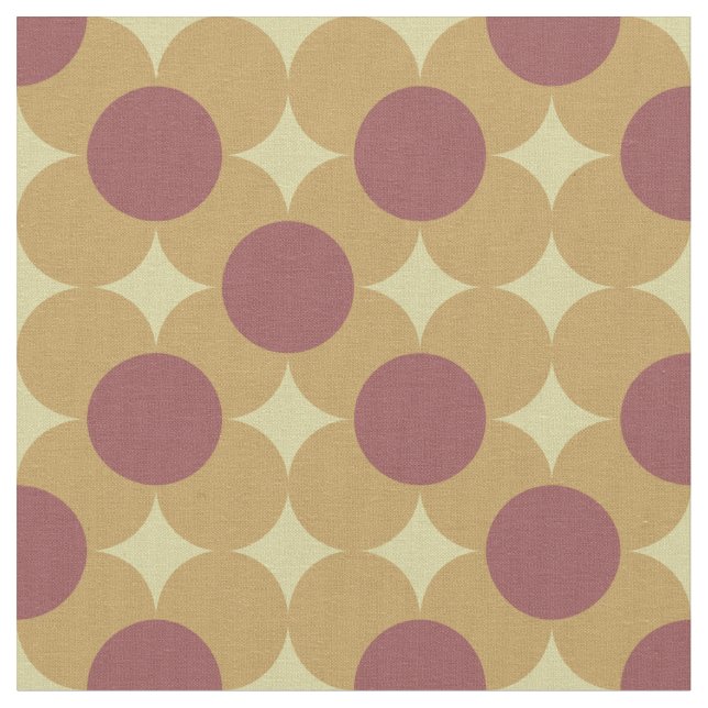 Retro Circle Flower Pattern Fabric (Close Up)