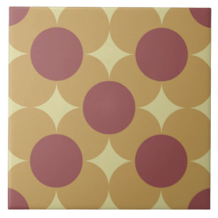 Retro Circle Flower Pattern Tile