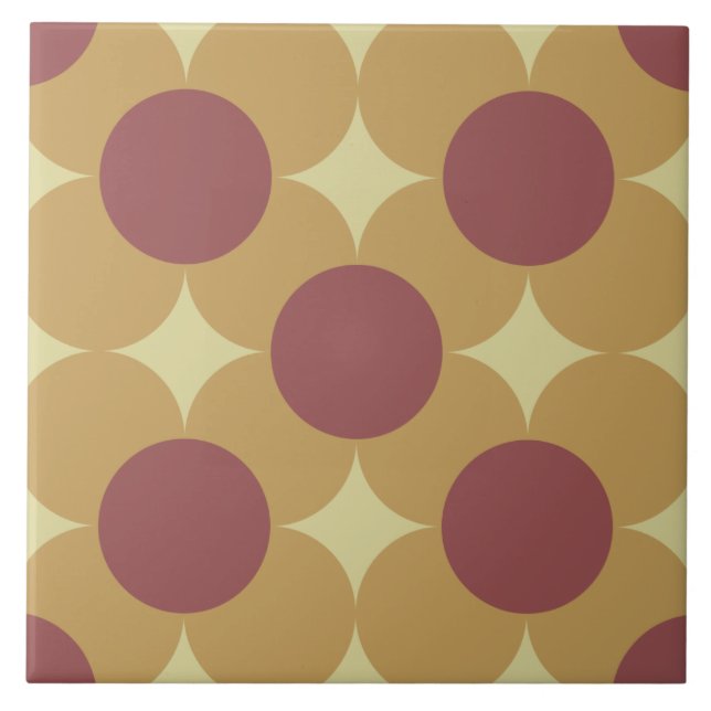 Retro Circle Flower Pattern Tile (Front)