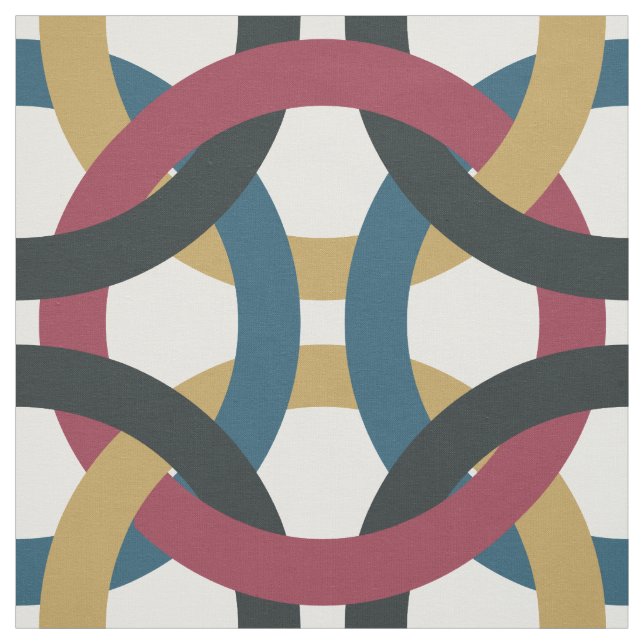 Retro circle knots print fabric (Swatch)