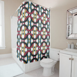 Retro circle knots shower curtain