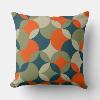 Retro Circle Overlap Throw Pillow