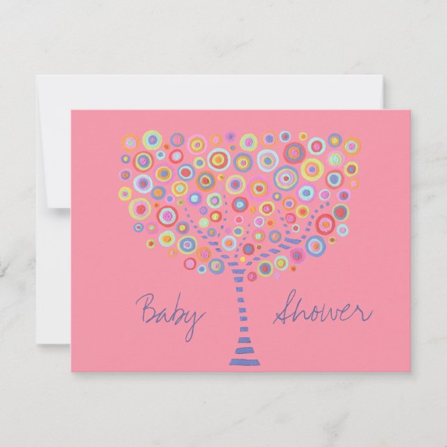 Retro Circle Tree Baby Shower Invitation (Front)